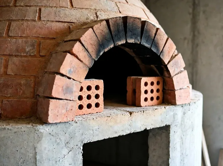 Cupola di un forno a legna in costruzione