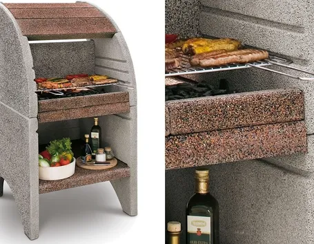 Un barbecue in cemento refrattario