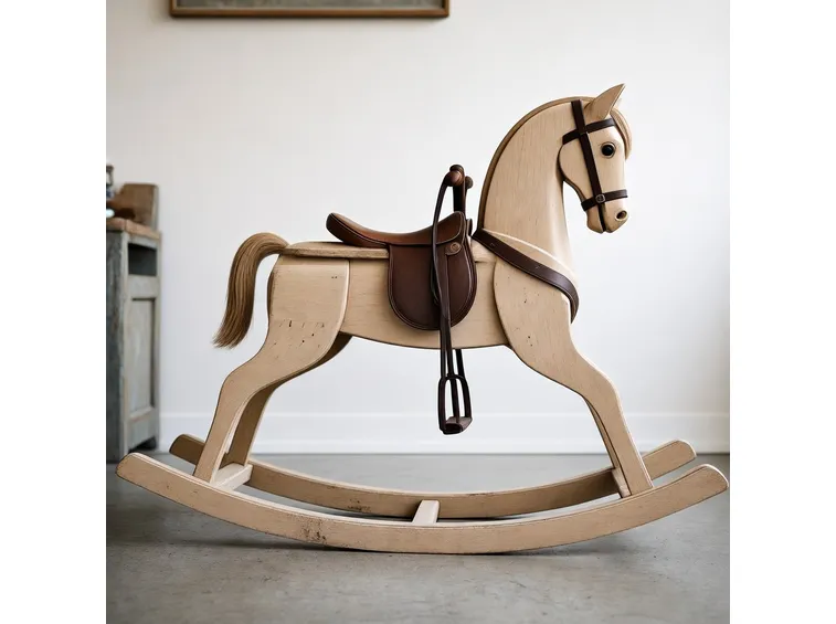 cavallo a dondolo di legno