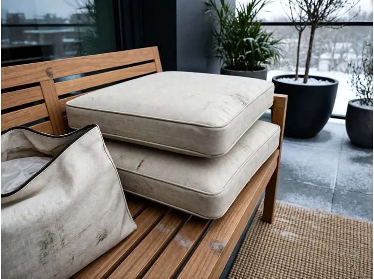 Gestione dei cuscini per mobili da giardino in rattan