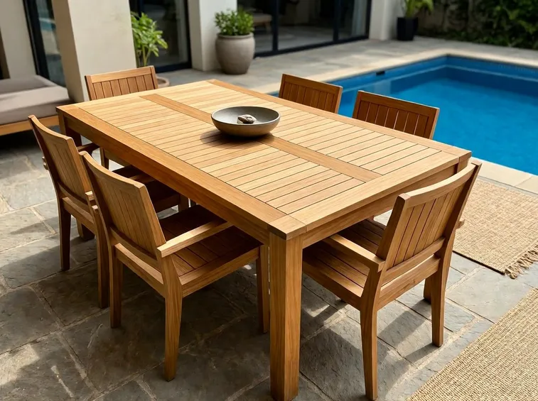 Tavolo da terrazzo in legno Teak