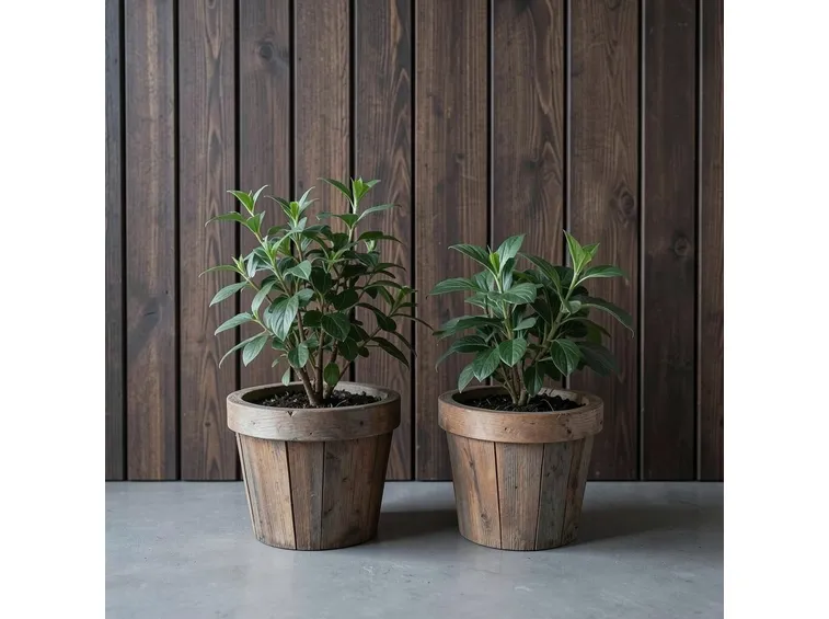 vaso pianta legno