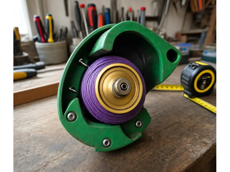 Montaggio del filo in nylon su una testina per decespugliatore