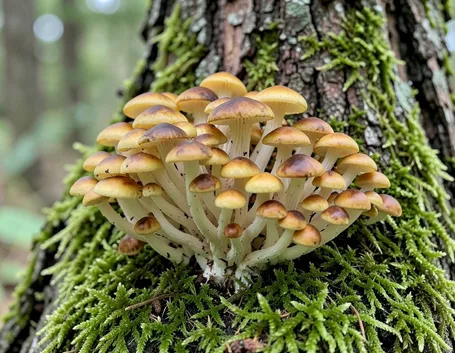 Insediamento di funghi Chiodini