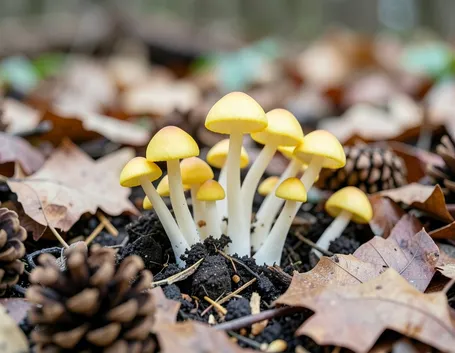 Un gruppetto di Armillaria mellea, che somiglia molto all'Hypholoma fasciculare