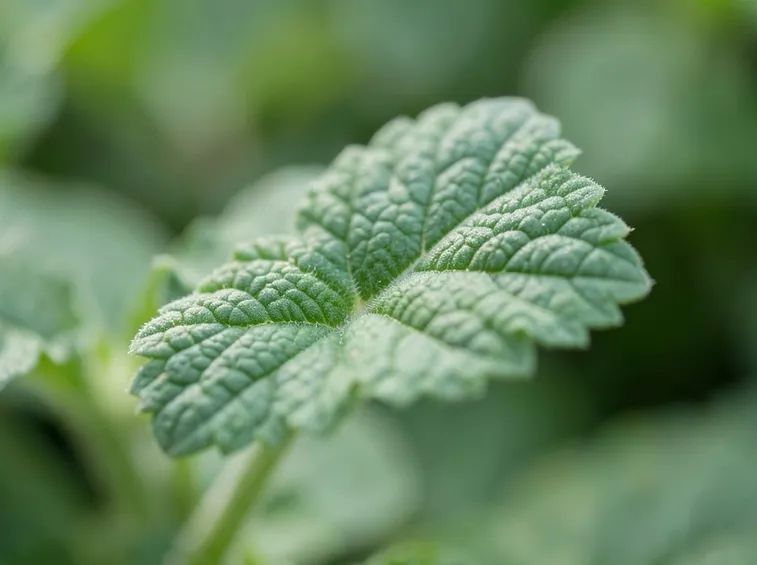 Primo piano di una foglia di salvia