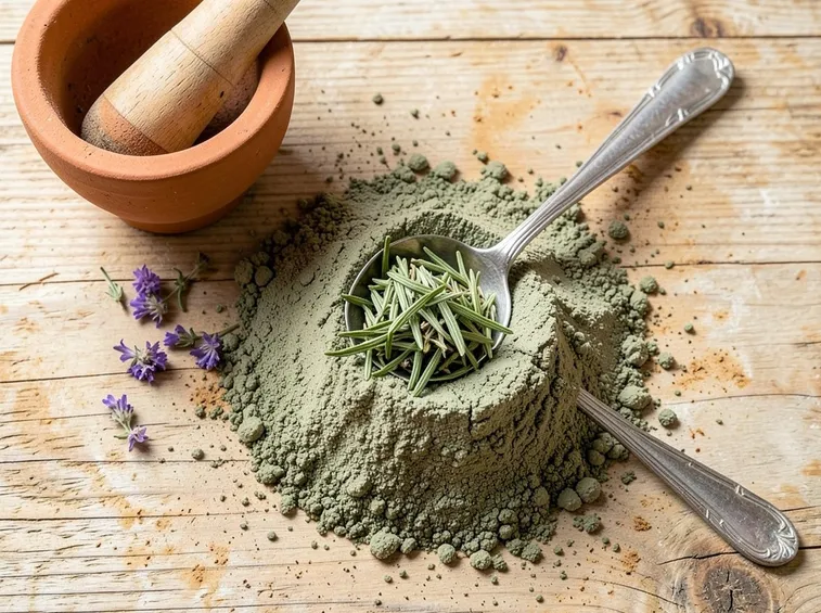 Argilla verde ventilata e rosmarino