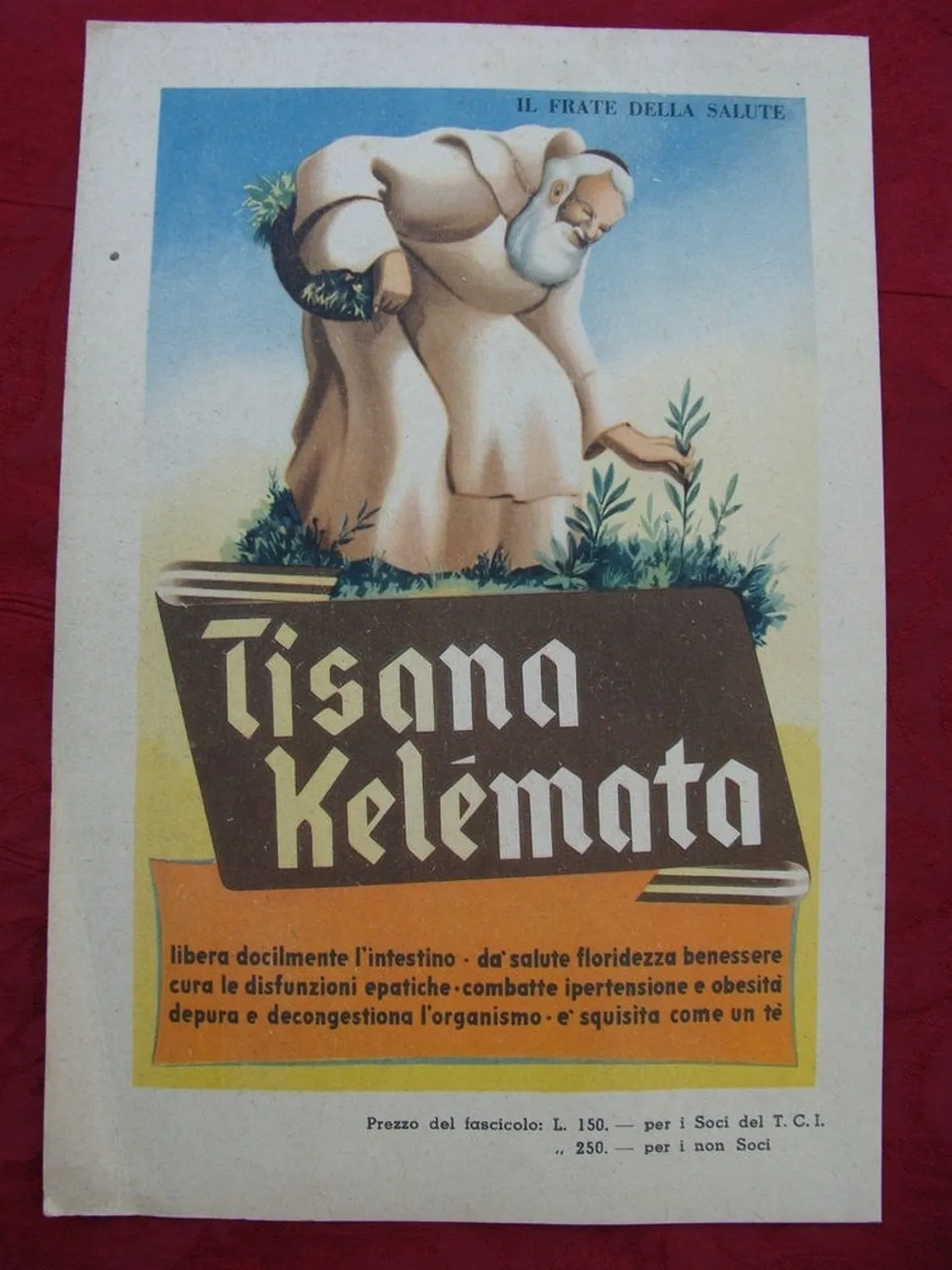 Una pubblicità della tisana Kelemata degli anni '40