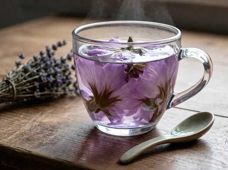 Infusione di fiori in acqua calda