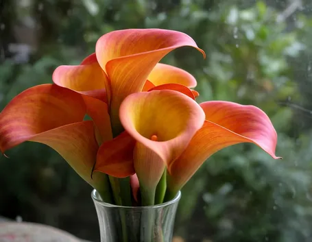 Un bouquet di calle arancioni, simbolo di passione ma anche di amicizia e fedeltà.