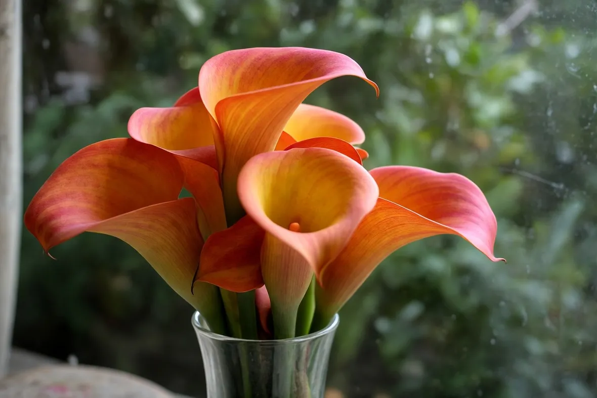 Un bouquet di calle arancioni, simbolo di passione ma anche di amicizia e fedeltà.