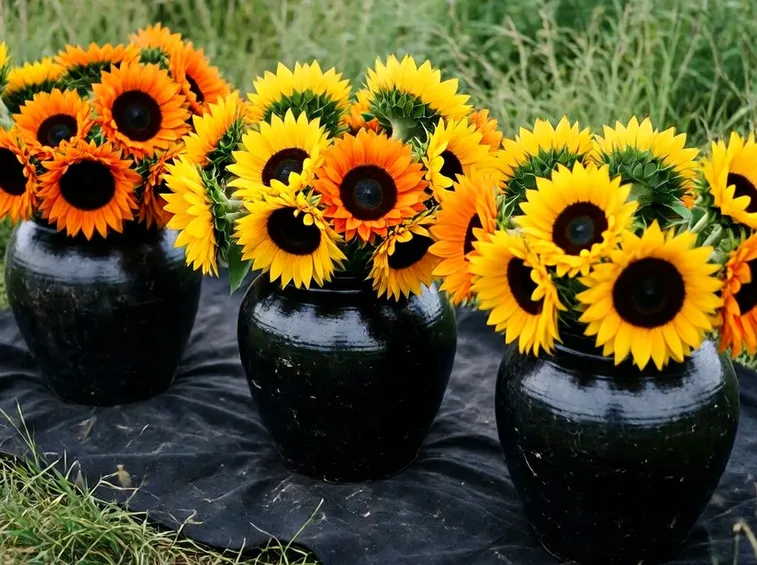girasoli in terra