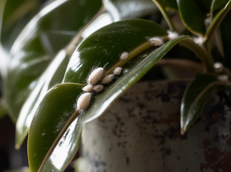 foglie con cocciniglia