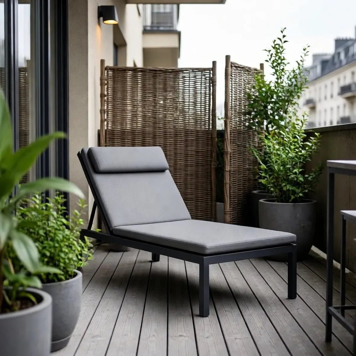 Piccolo terrazzo con sedia sdraio Fonte foto ( http://www.housetohome.co.uk )