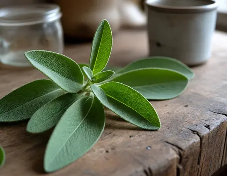 Foglie di salvia verdi erigogliose ideali per tisane, decotti e creme