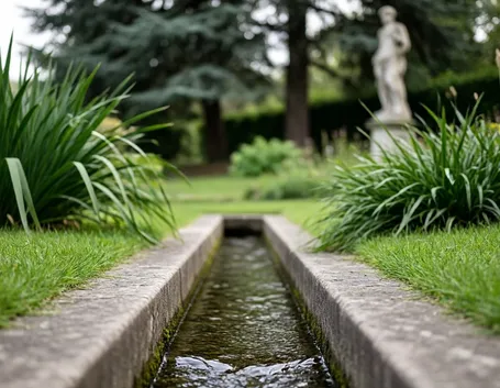 Il canale del dagone all'interno dei giardini