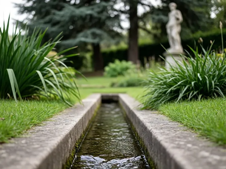 Il canale del dagone all'interno dei giardini