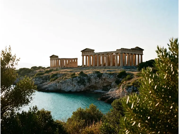 Suggestivo paesaggio del Parco del Cilento: i templi di Paestum