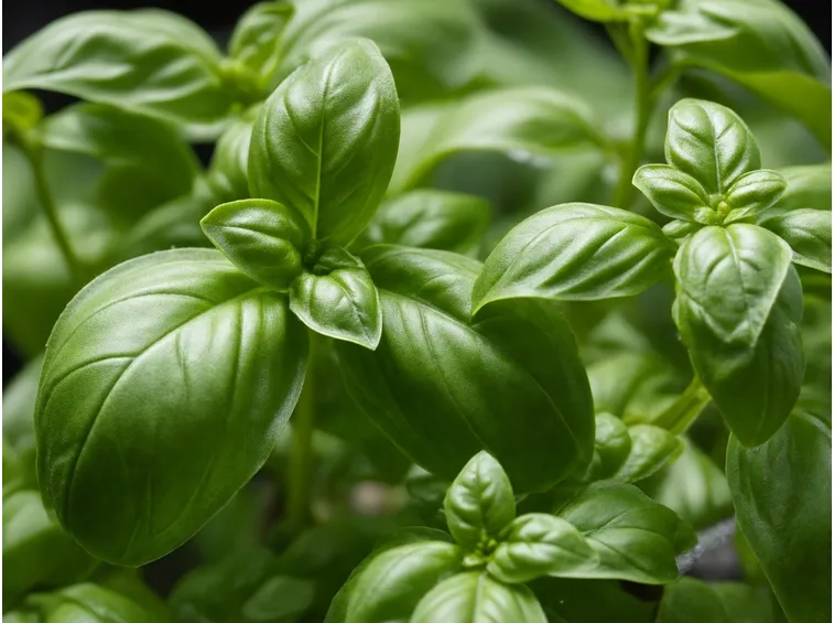 Dettaglio struttura basilico greco