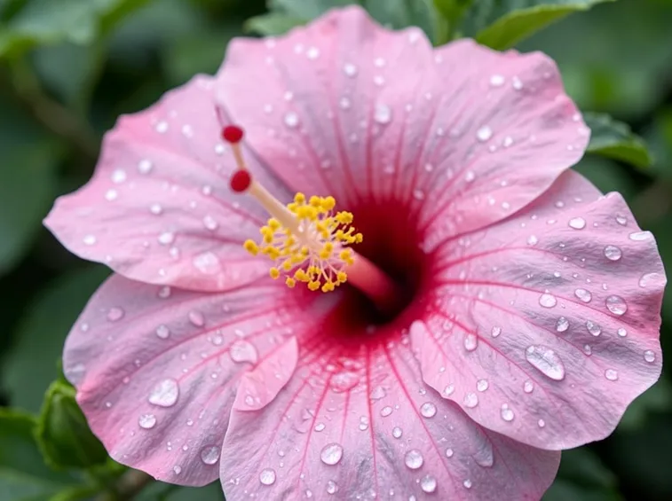 fiore di ibisco rosa sinensis