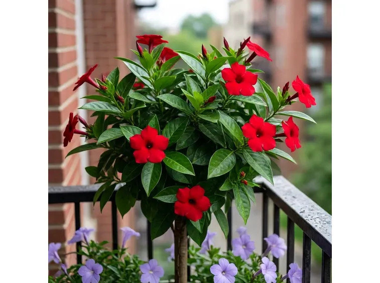 Dipladenia sundaville dai fiori rossi
