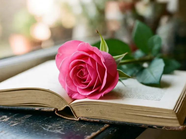 Una rosa su un libro