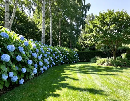 Siepe da giardino con ortensie