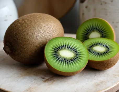 Kiwi tagliato trasversalmente.