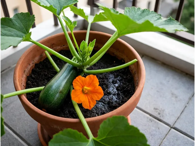 semina zucchine sul balcone