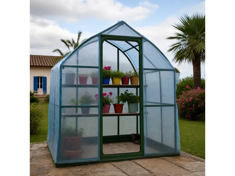Serra da balcone con telo in plastica