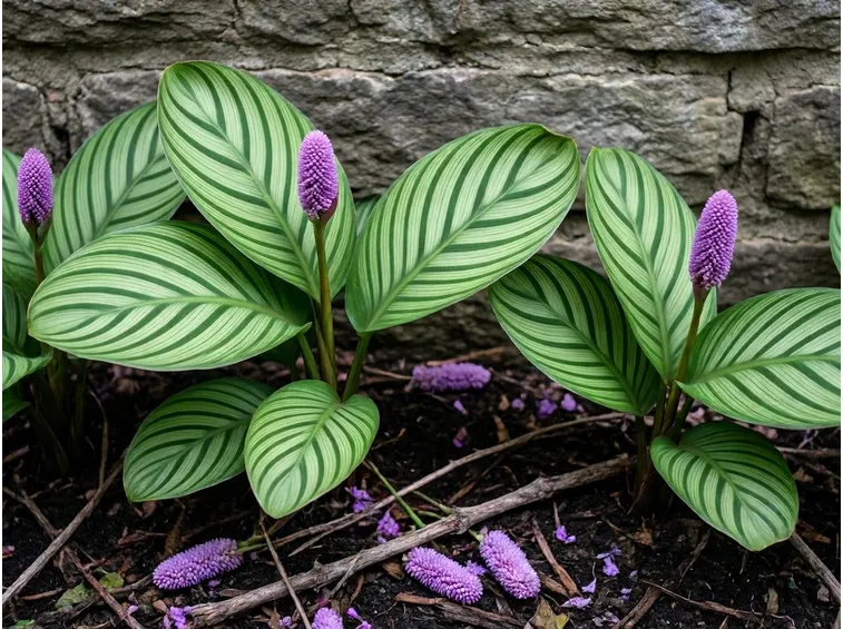 Piante di calathea all'esterno